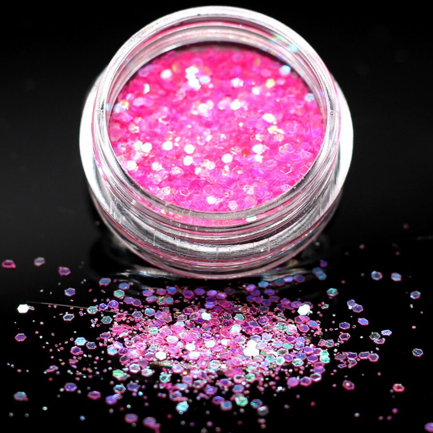 1 ask röd holografiska paljetter glitter skimmer diamant 12 färger ögon glänsande hud highlighter ansikte kropp glitter festival makeup  #05