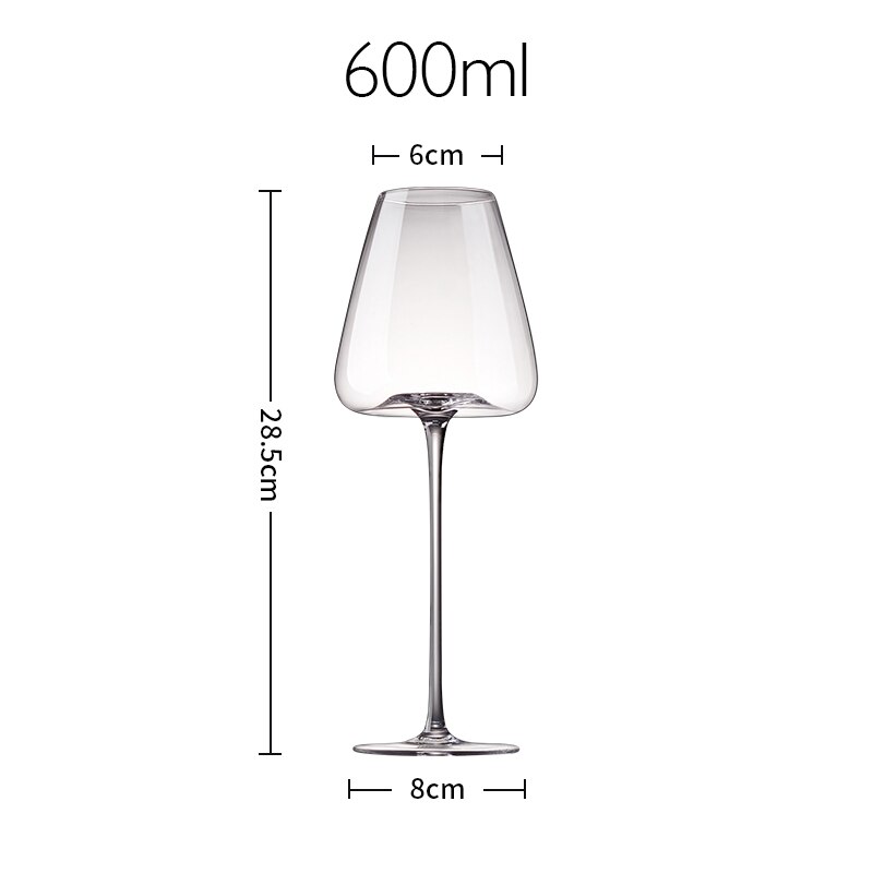 Copa de vino tinto hecha a mano de fondo convexo creativa, cristal ultrafino burdeos, copa de Arte de degustación de vientre grande, 270-600Ml: GOBLET 600ml