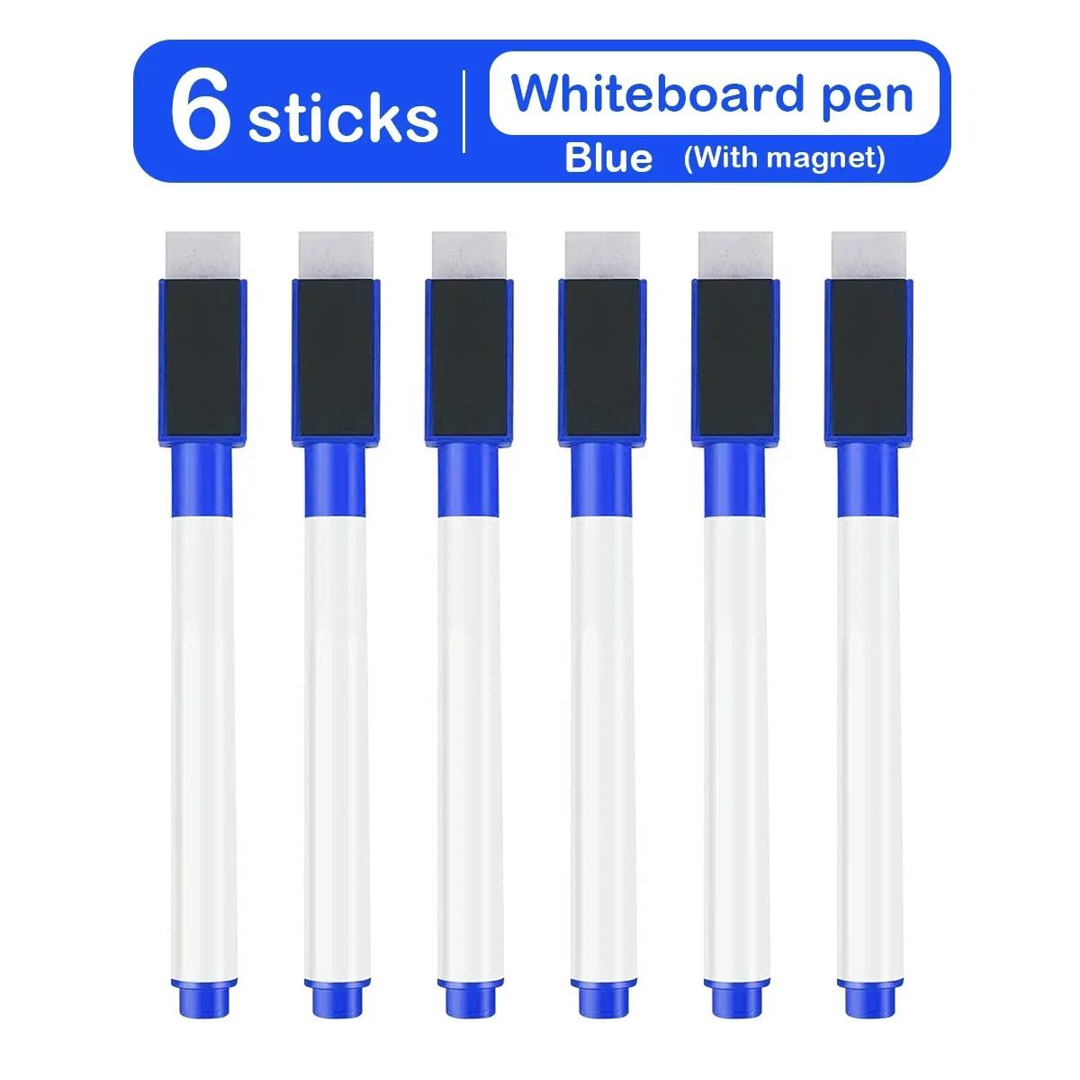 8 stk Farger Magnetiske Vanntette Whiteboard-penner medium Spiss Med Innebygd Viskelær: Oransje