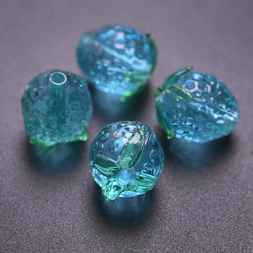 Fargerike 10 stk. glass jordbær persimmon druer perler spacer charms fruktperler øredobber tilbehør glass gjør-det-selv smykker armbånd: Rød