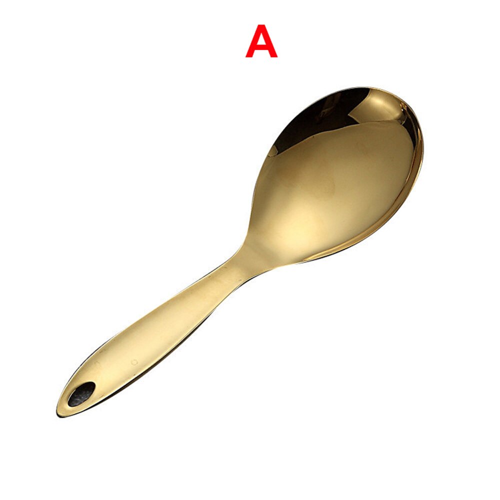 Ustensile de cuisine en acier inoxydable, titane doré, cuillère, spatule, ustensile de cuisine: A