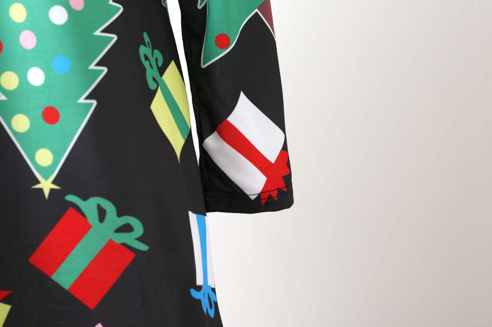 Moeder en dochter kerst printen ouder-kind kleding herfst kerstjurk ouder-kind herfst thuis