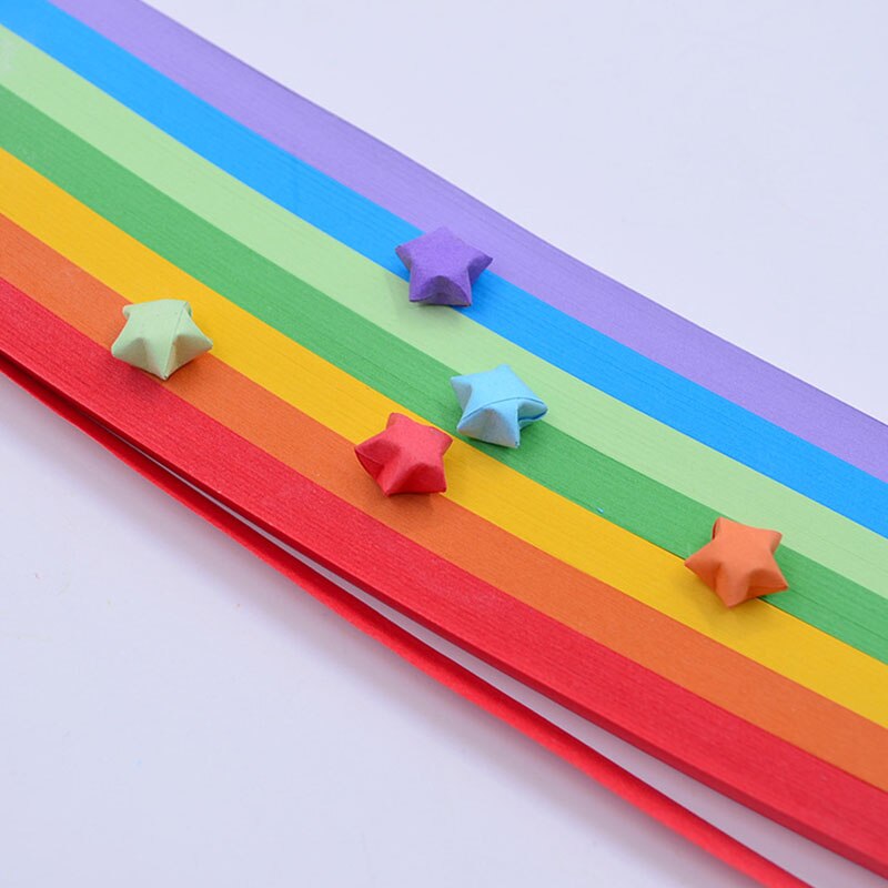 5/7/10/27 Colors Mixed Color set Paper Craft Folding Lucky Star Origami Paper Handmade Home DIY Cards Crafts Decoration: 1030pcs  7 color