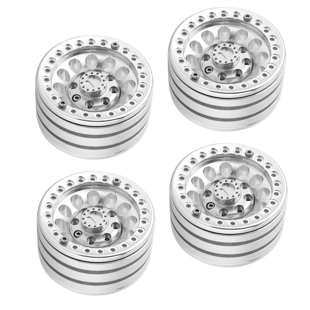 4 Set Aluminium 1.9 ''Beadlock Wielen Velgen Voor 1/10 Rc Rock Crawler Auto TRX4 D90 SCX10 90046 1/10 Rc auto