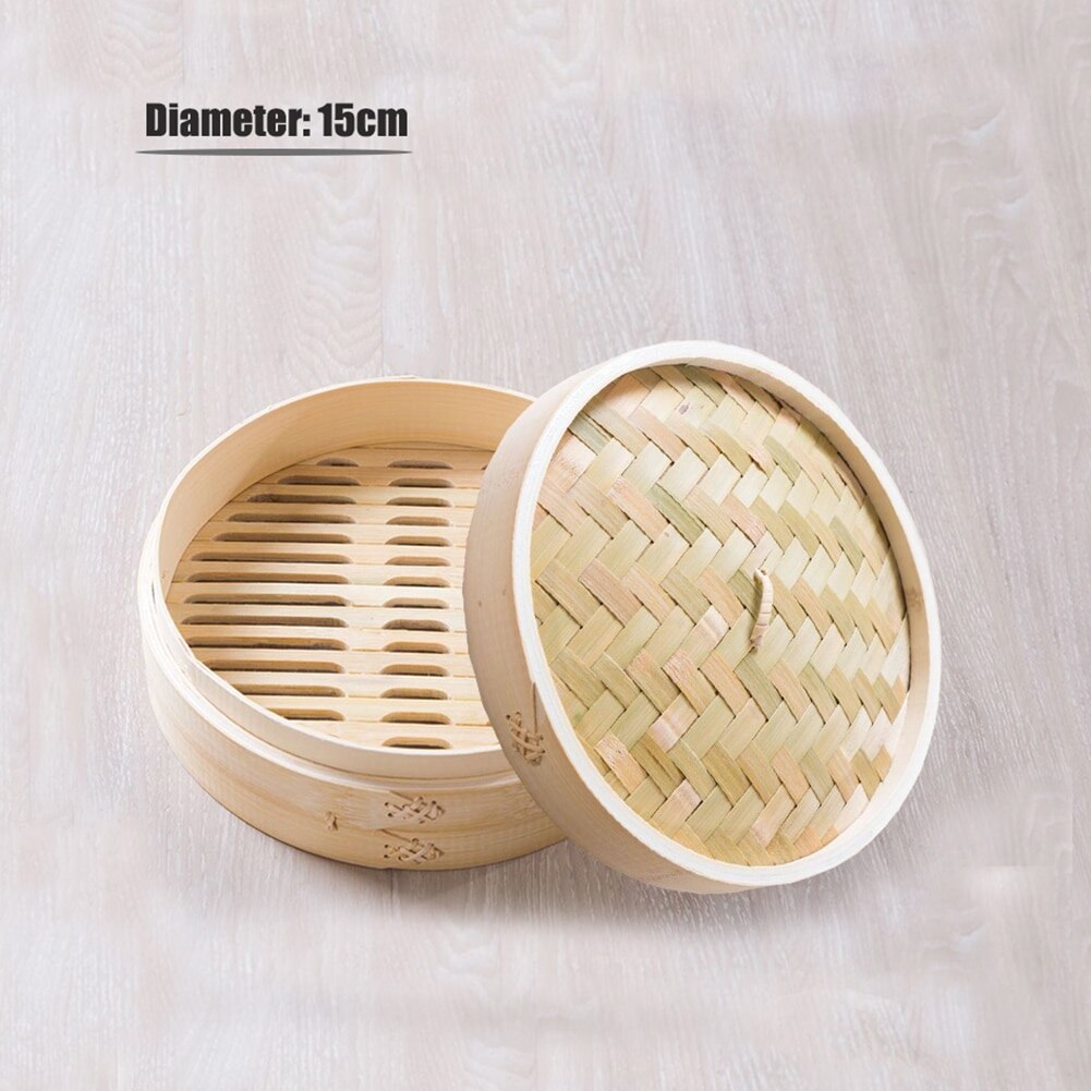 Bamboo Steamer One Cage+One Cover Fish Rice Vegetable Basket Set Kitchen Cooking Tools Dumpling Steamer Steam Pot