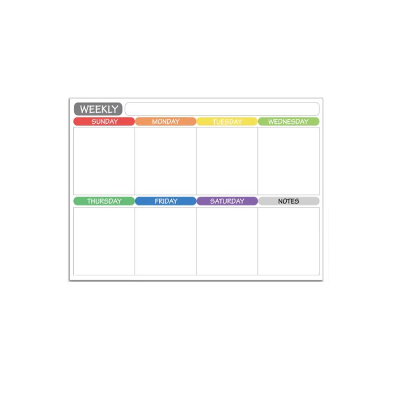 Whiteboard Size Monthly And Weekly Schedule Dry Wipe Magnetic Refrigerator Calendar Message Post Whiteboard Fridge Magnet: A3 week table
