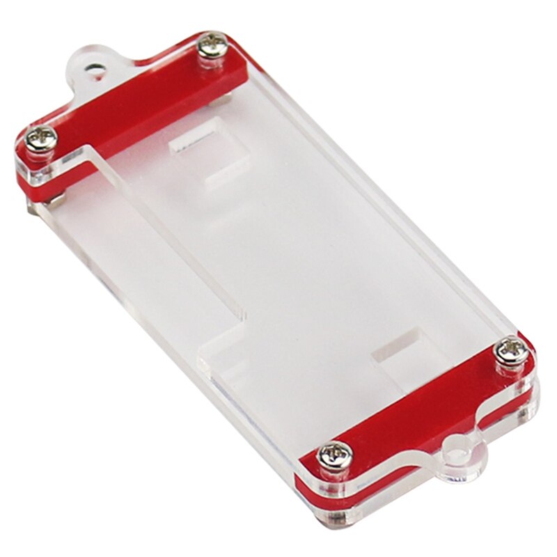 2x Acrylic Case Box Enclosure Shell for Bbc Micro-Bit Kits,Transparent & Red + Transparent