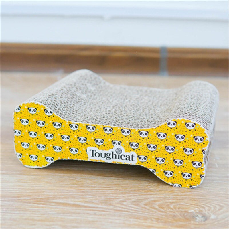 Gegolfd Papier Kat Krasraad Slijpen Klauw Voor Katten Speelgoed Delicate Interactieve Kat Speelgoed Krabpaal Slijpen Klauw Speelgoed: Yellow Panda