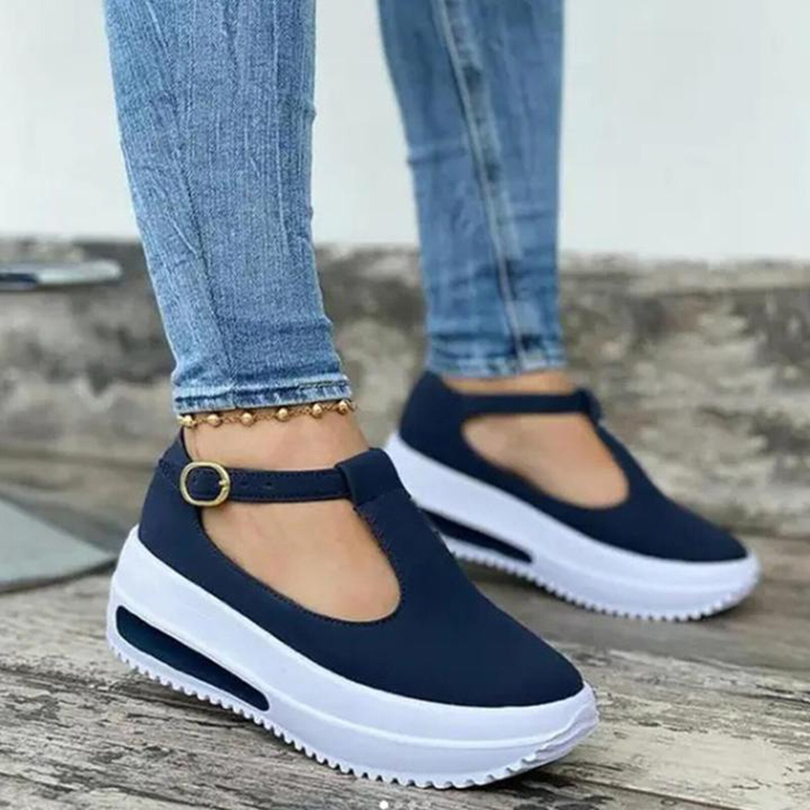 Sandales à talons compensés pour femmes, chaussures solides confortables pour la marche en plein air: BU / 42