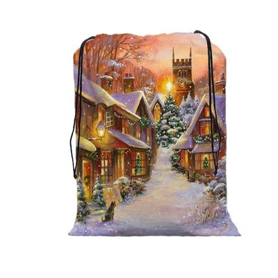 De zak vrolijke kerst print tas kerst trekkoord tassen dames multi-stijl reisrugzak wolesale: 05