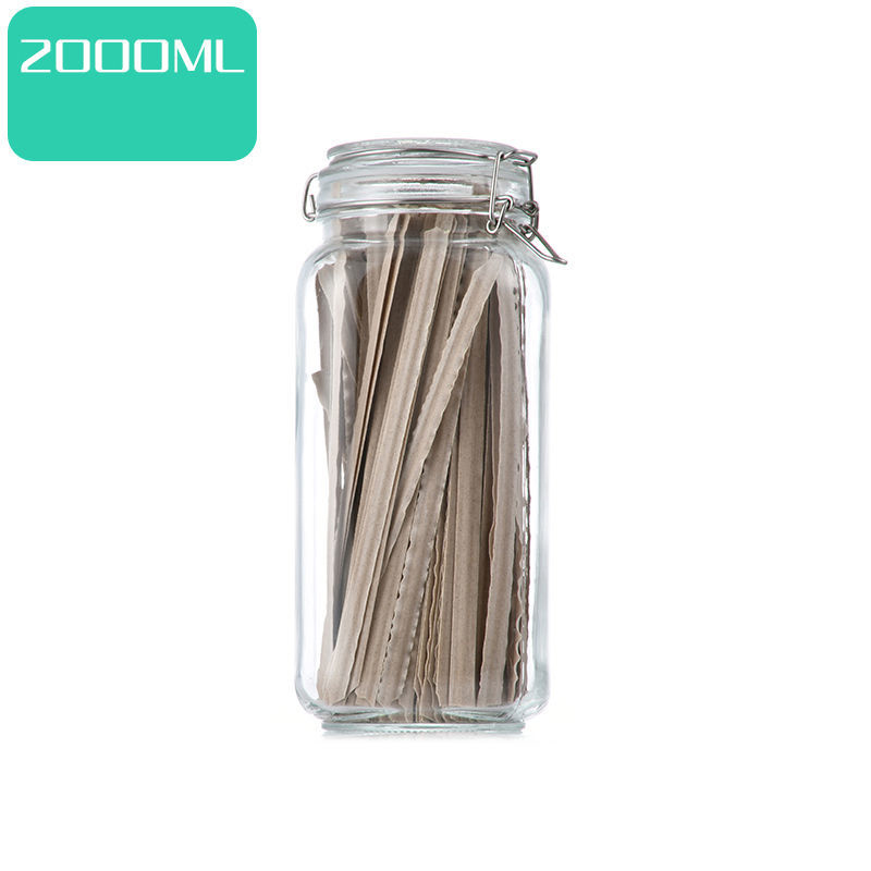 Botella de vidrio sellada para cocina, tarro de almacenamiento para alimentos, pepinillo, fruta enlatada, transparente, boca grande, para el hogar