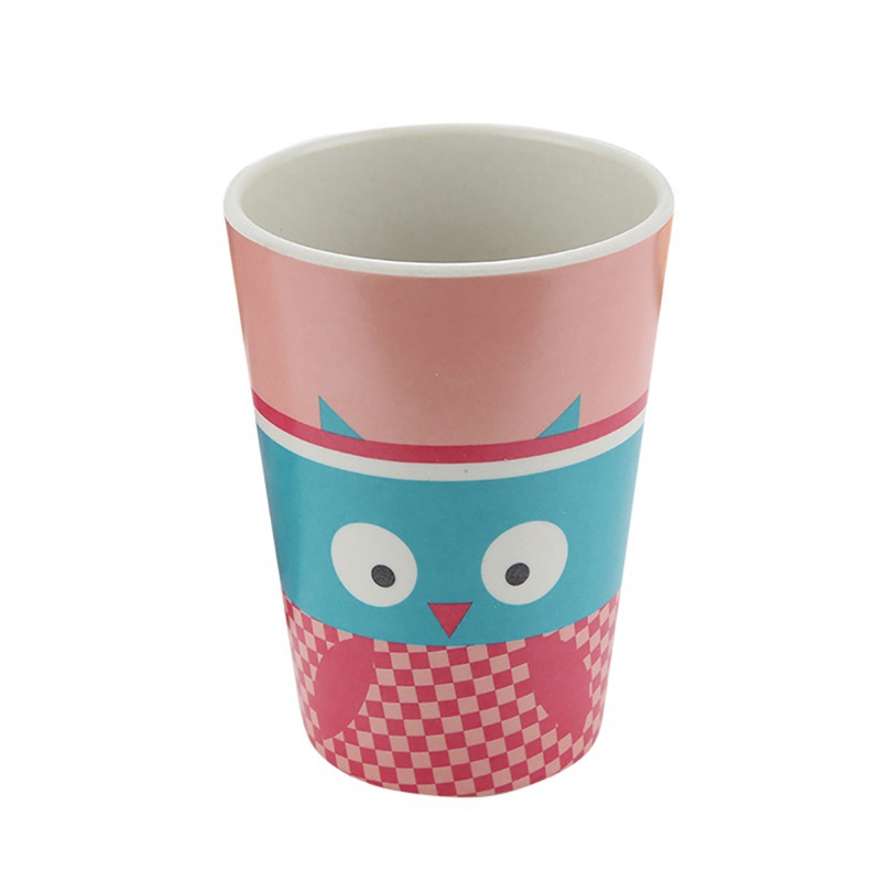 Taza de agua para niños, tazas de fibra de bambú para protección del medio ambiente para bebés, taza antideslizante con estampado de dibujos animados: 1