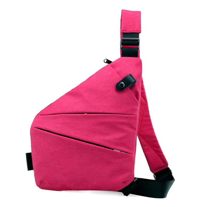 Kompakten Single Schulter Taschen Männer Frauen Wasserdichte Nylon umhängetaschen Männliche Umhängetasche Brust Pack Kühlen Motorrad Sling Tasche: Wassermelone-Rot