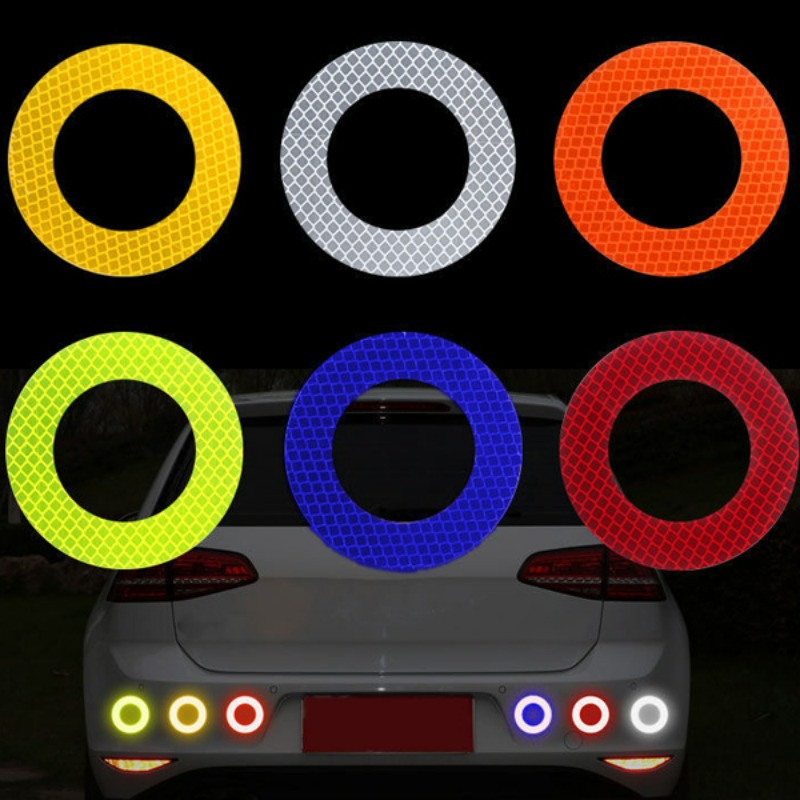 2 uds pegatina reflectante para coche pegatinas para parachoques trasero Aoto pegatina de seguridad antiarañazos accesorios exteriores tiras reflectantes