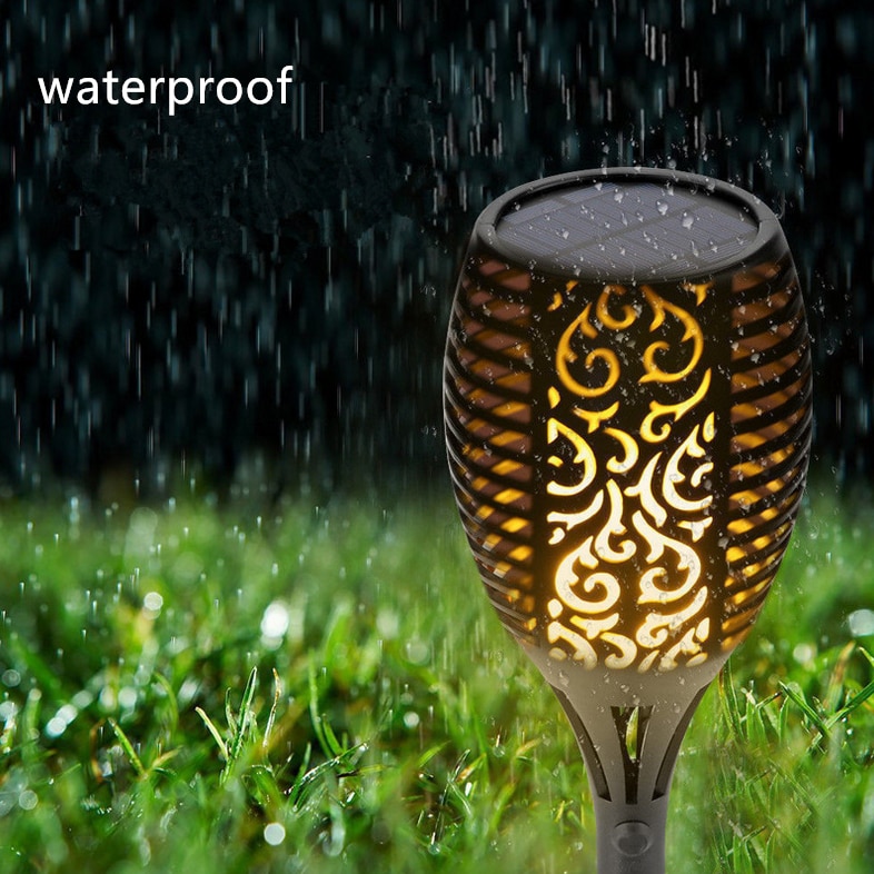 LED Solar Flame Torch Lamp Outdoor Lights Solar Garden Light Flickering Lamp Courtyard Balcony Lawn Path Spotlight