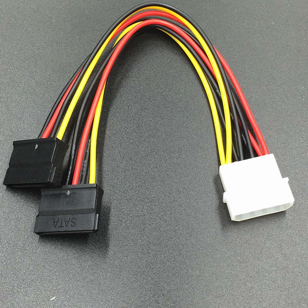 Cable de alimentación SATA Molex IDE de 4 pines a 2 Serial ATA macho a hembra, Cable adaptador SATA, Cable de extensión de alimentación, Cable de alimentación de controlador duro: Default Title