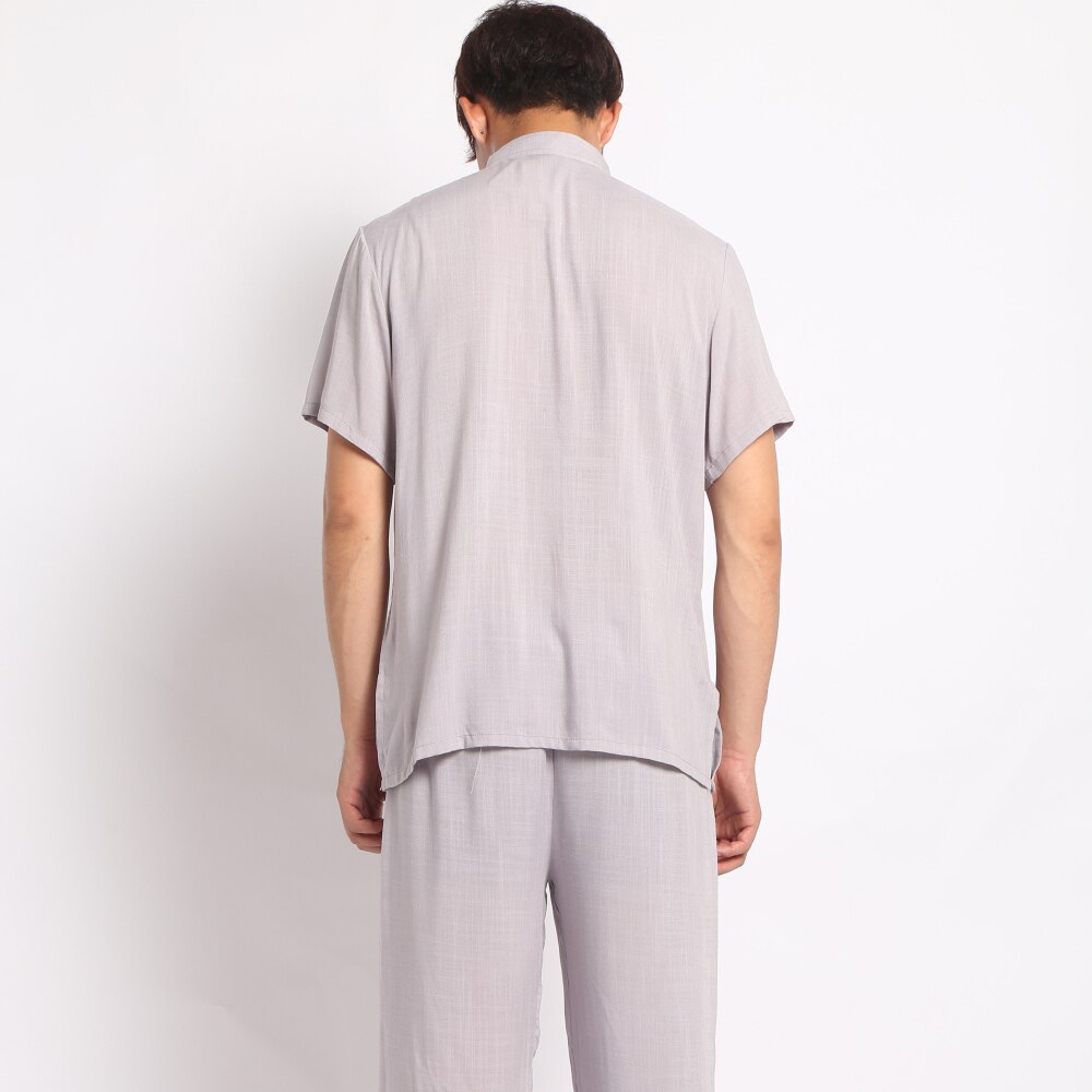 Casual Mannen Katoen Linnen Pyjama Pak Shirt & Broek Broek Nachtkleding Chinese Stijl Mannelijke Handgemaakte Knop Pyjama Set Homewear