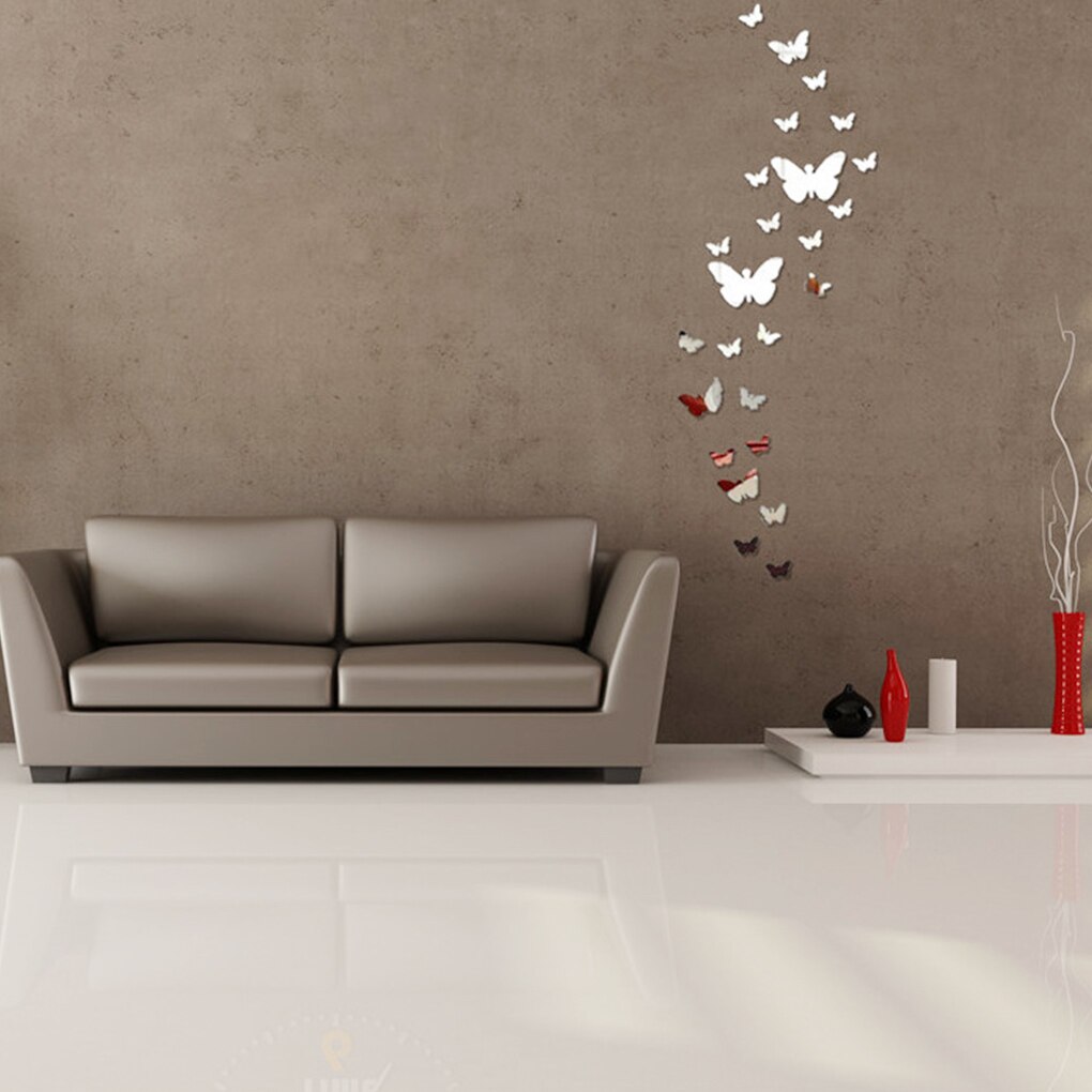 25pz Autoadesivi Della Parete Dello Specchio Animale Specchio Autoadesivo Della Parete Impermeabile Adesivo Da Parete Decalcomanie Abbellire La Casa Decorazione Della stanza Forniture