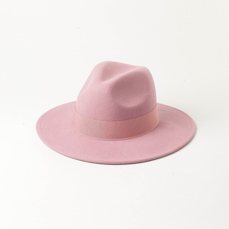 Uspop Vrouwen Wol Hoed Geweven Wol Fedora Hoed Casual Mode Multi-color Lint Wol Jazz Hoeden: Pink 2