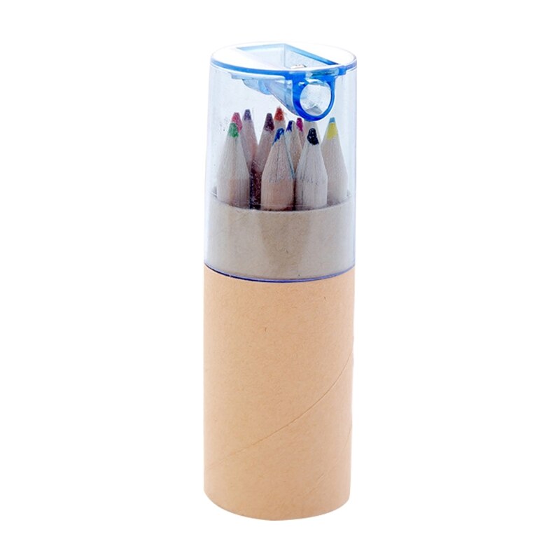 12 Kleuren High-Graded Gekleurde Potloden Draagbare Pocket Kleuringspotlood Set Met Puntenslijper Student Tekening Levert