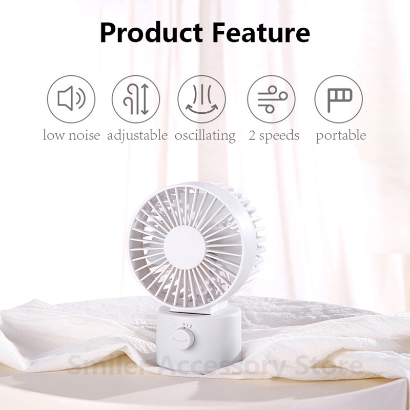 Mini USB Fan Portable Small Silent Home Office Desk DC 5C Electric Oscillating Standing Fan Noiseless Summer Cooling Fan Car Fan