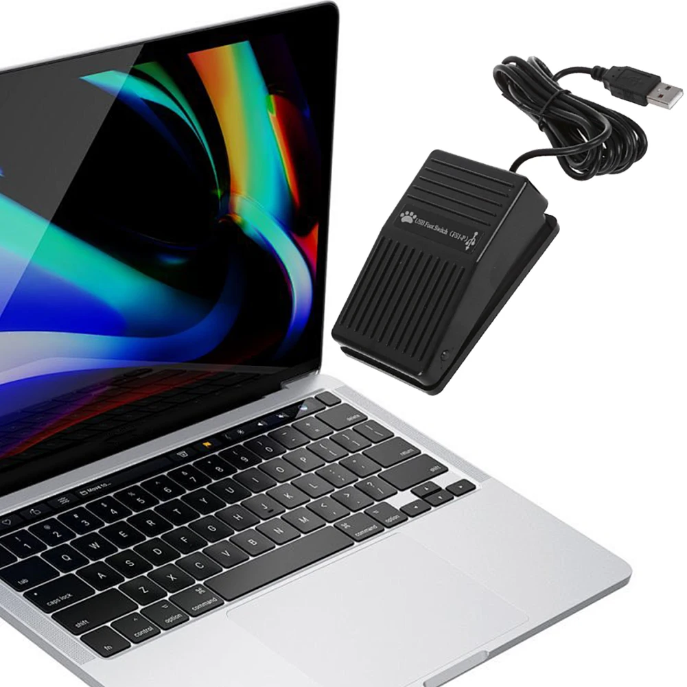 USB Pre-Program Keyboard Mouse Adapter with 2M Cable USB Foot Pedal Control Switch PC Game Pad for Keyboard Mouse PC Laptop