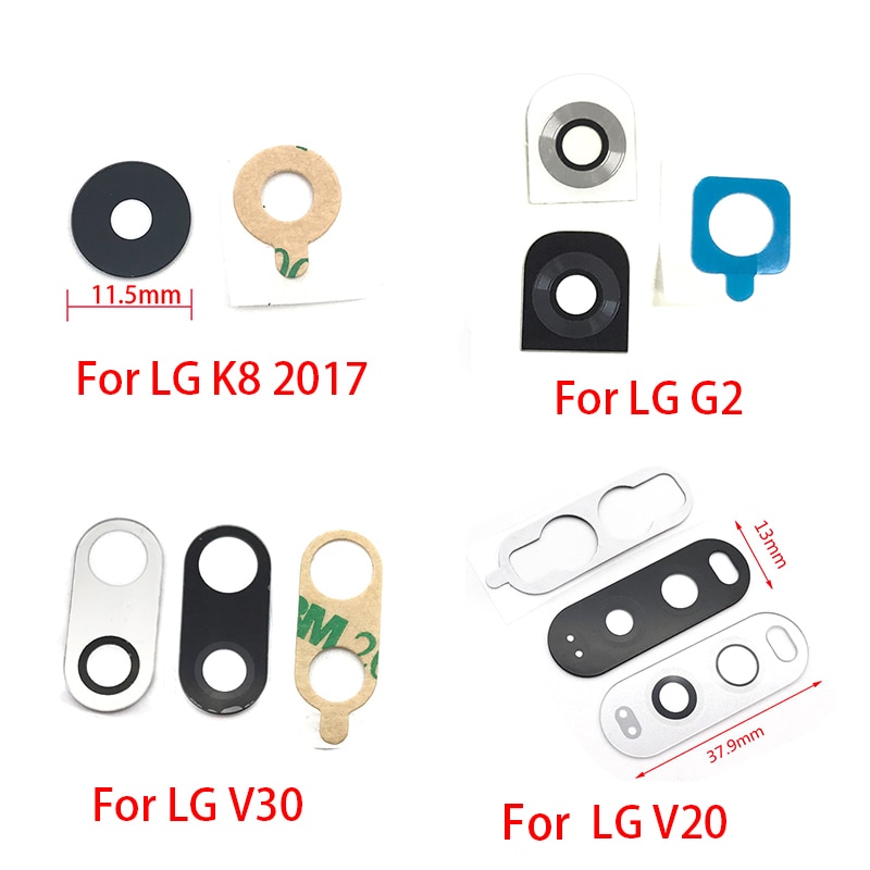 2Pcs Rear Back Camera Glass Lens Cover For LG V20 V30 G2 G5 G6 G7 Q6 K8 Back Camera Glass Lens with Ahesive Sticker Glue