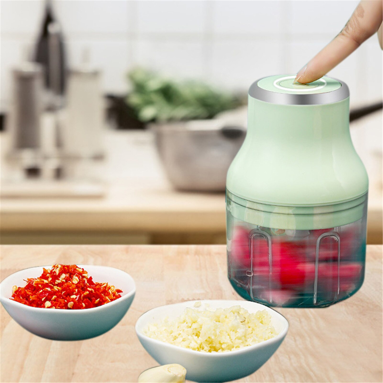 250ML Mini Electric Crusher Durable Stainless Steel Safe Chopper Masher Mini Food Processor Kitchen Tool