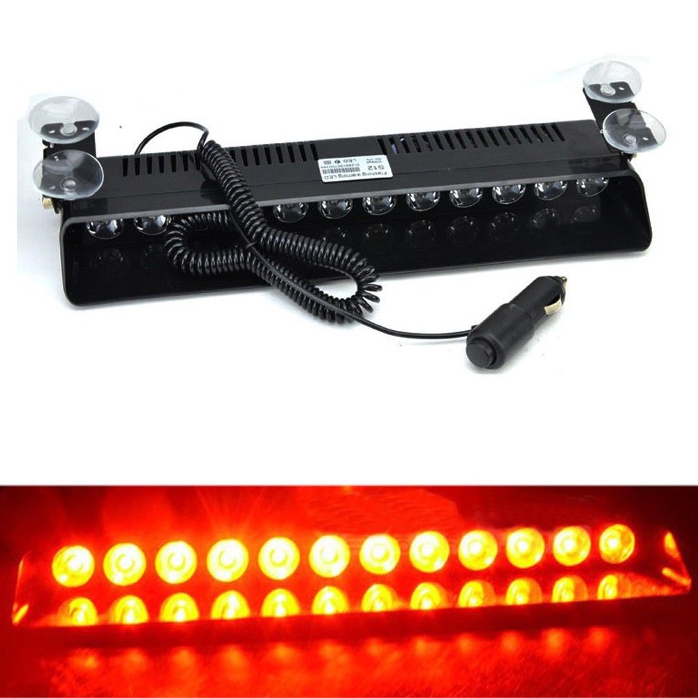 CYAN SOIL BAY coche-estilo Universial brillante 12 LED estroboscópico luces intermitentes ambulancia coche camión emergencia barra de luz rojo