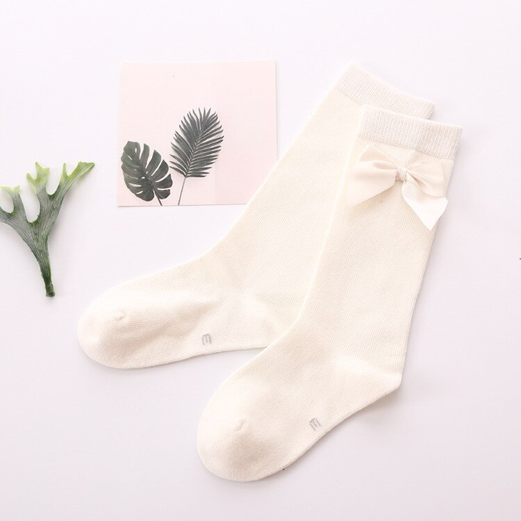 Balleenshiny Baby Strik Knie Hoge Sokken Houden Warme Zachte Katoen Lange Sokken Kinderen Kids Leuke Sokken Voor 1-8 Jaar Oud: WHITE / L 6-8 years baby