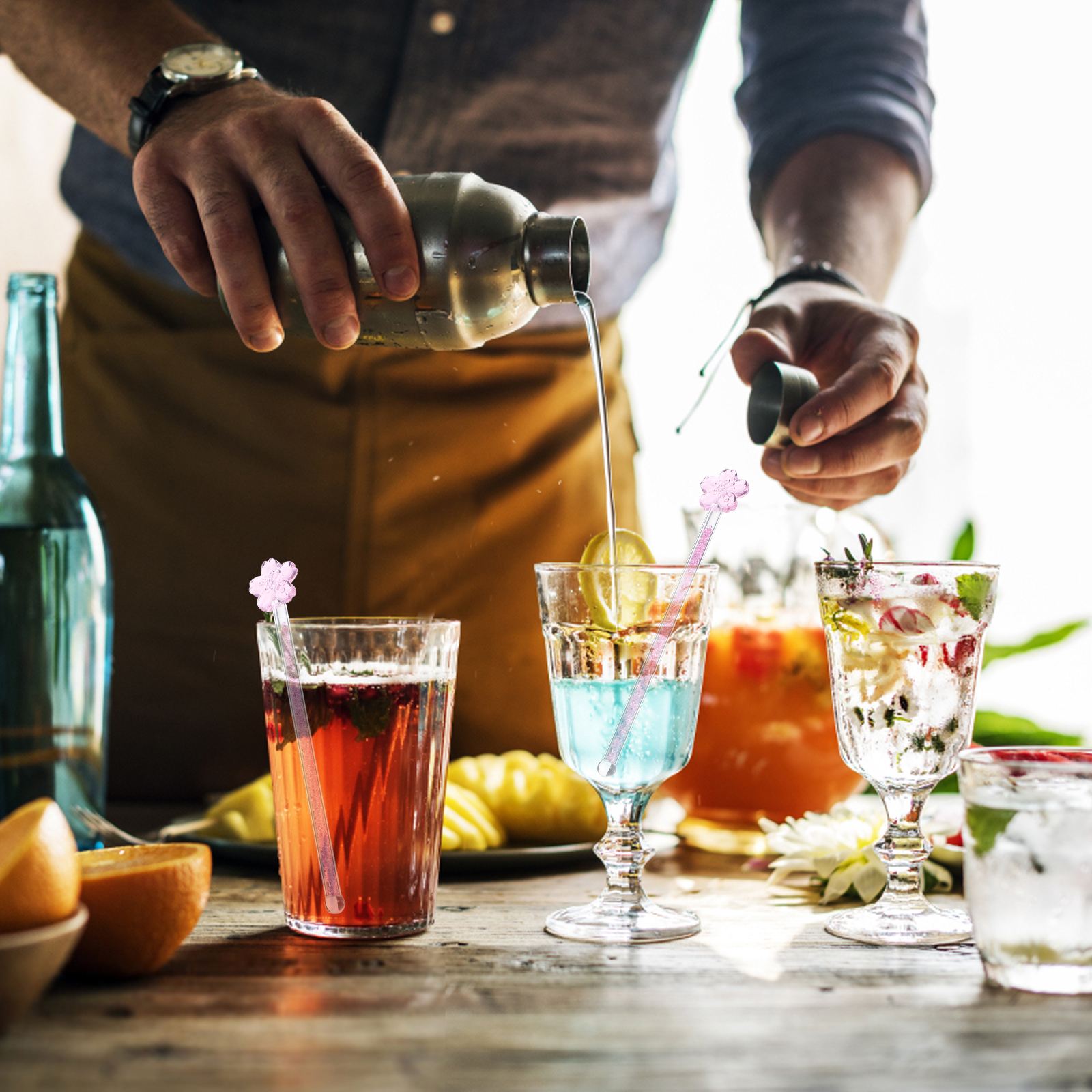 Verre De Jus De Lait Boisson Pilon Agitateur Swizzle Bâton Agitateur Bâtons Pour Barre De Mariage Swizzle Perceuse Verre Mélange Manuel Tiges