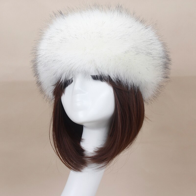 Vrouwen Hoeden Hoofdband Winter Earwarmer Ski Hoeden Russische Tick Pluizige Imitatie Vossenbont Cap Lege Top: 2