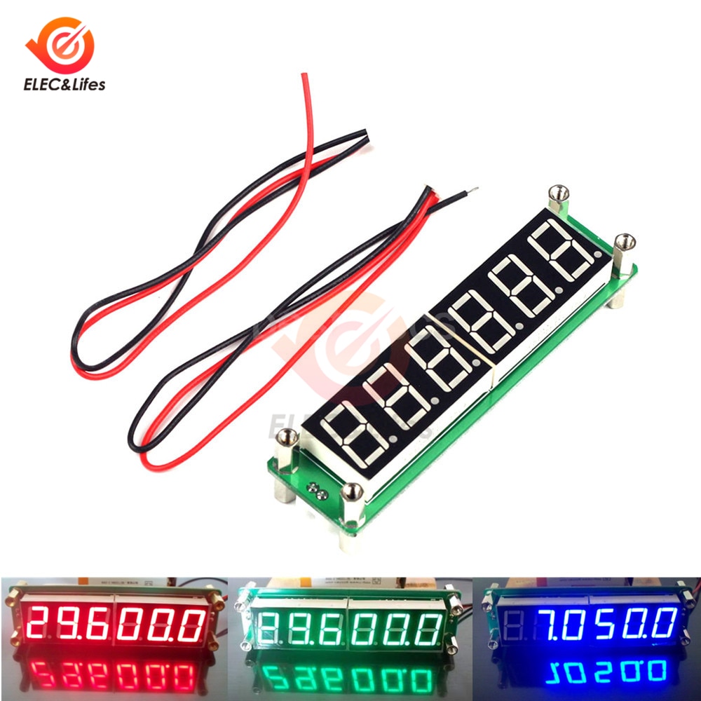 Pantalla LED roja/azul/verde, 6 dígitos, 0,1 MHz ~ 65MHz, medidor de frecuencia RF Digital, Contador, cimómetro, PLJ-6LED-A, CC 8V ~ 15V