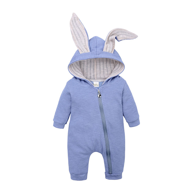 Elvesnest Baby Romper Cartoon Bunny Baby Meisje Kleding Katoen Lange Mouwen Rits Hoodie Pasgeboren Jongens Rompertjes 1-24 Maanden: Blue / 9m