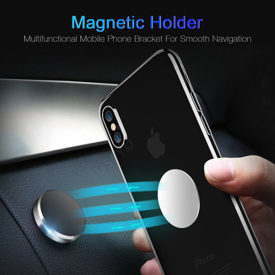 Universal Magnetic Car Phone Holder Mobile Stand Phone Holder Car Mount Support for iPhone Wall Desk Metal Magnet Flat Sticker