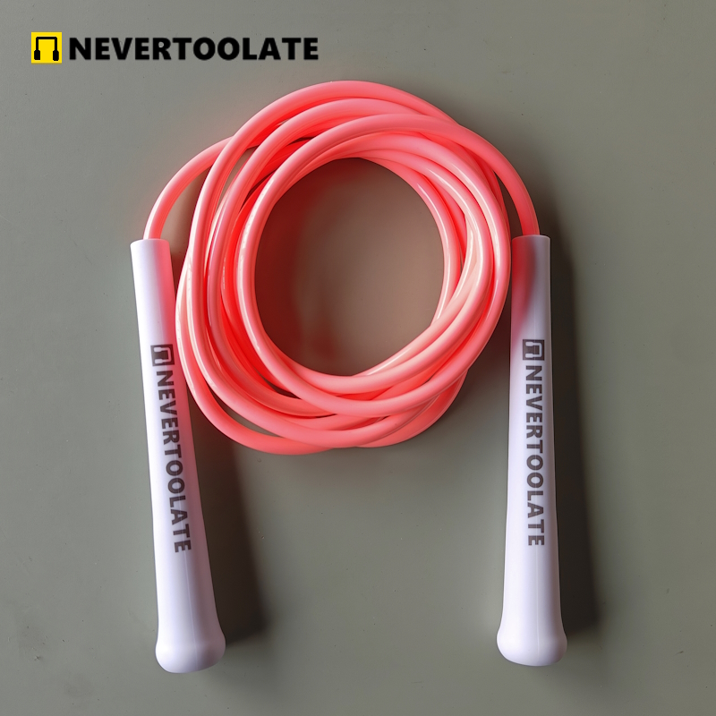 6mm thick PVC jump rope 140 gram 80A with core thread vinyl cord rope 15.5cm long handle NEVERTOOLATE hitt exercise fitness: Yellow