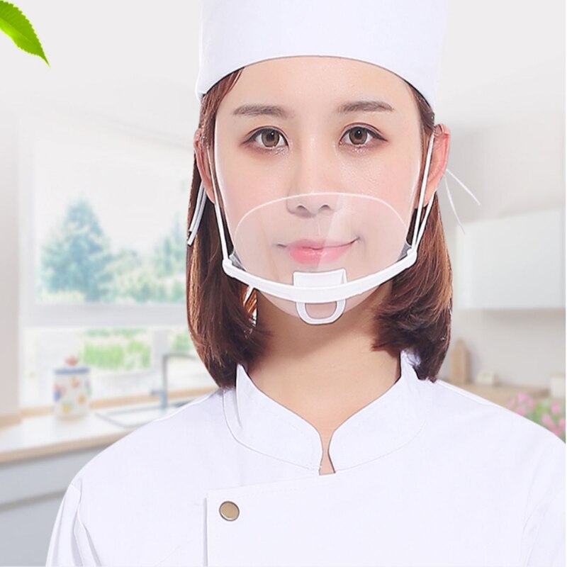 Masque de Chef contre les gouttelettes, hygiène de cuisine en plastique, masque de Chef de cuisine à salive, 100 pièces