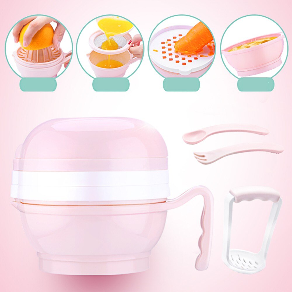 Mambobaby, 7 Uds., molinillos de alimentos para bebés, Bol de amolar para bebés, herramienta de alimentación suplementaria Manual para alimentos, máquina de zumo de frutas y vegetales para chico