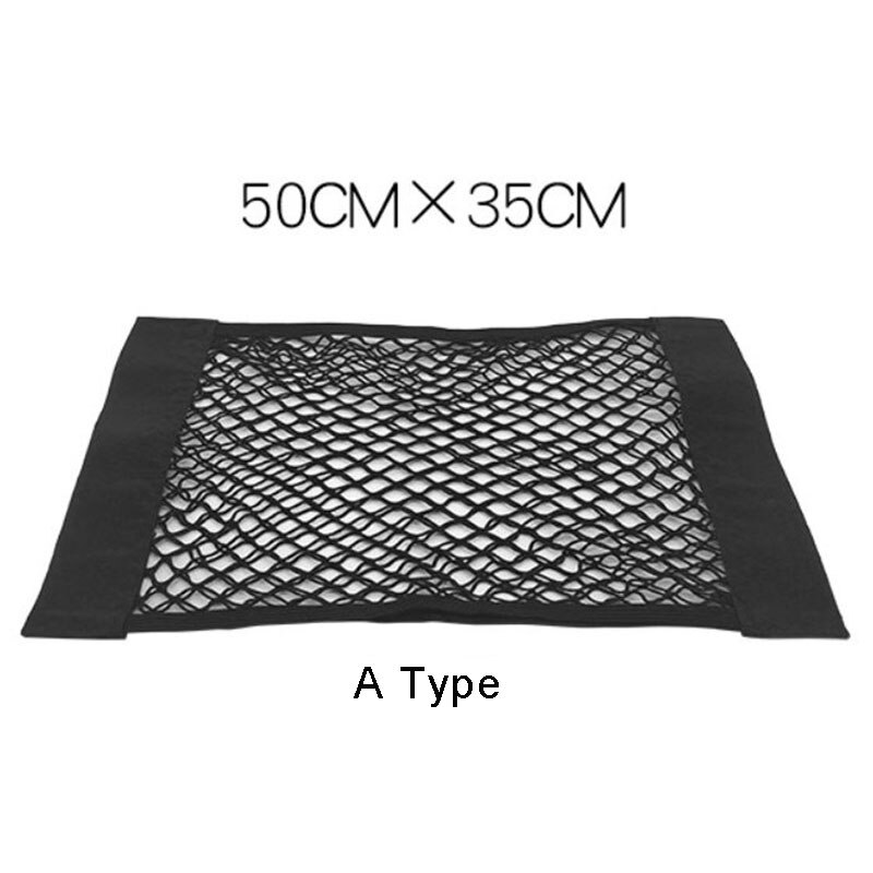 Klittenband sedan kofferbak organizer achterbank rugleuning bagagenet flexibele nylon auto opbergruimte muursticker tas auto accessoires: 50 x 35 a -type