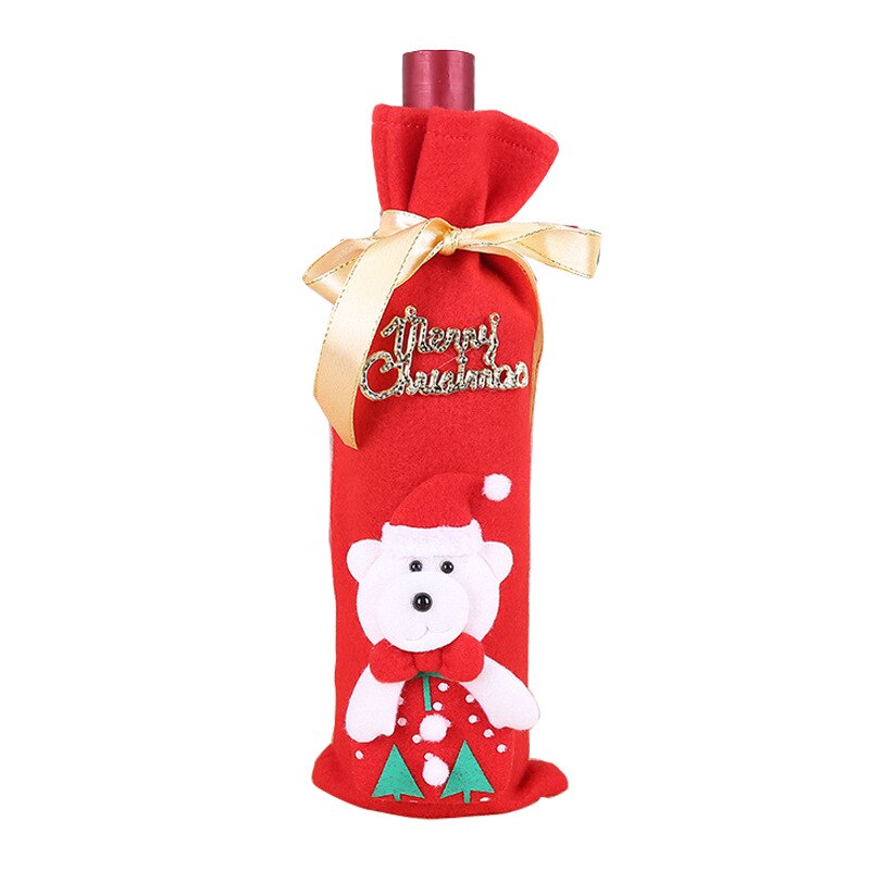Christmas theme Bottle Wine Cover Bag,Snow Man Wine Bottle Wrapper Xmas Home Decor: 13