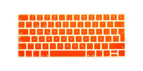 Spanish Language Silicone Keyboard Cover Skin for Apple Magic Keyboard Wireless Bluetooth MLA22LL/A A1644 European ISO Layout: orange