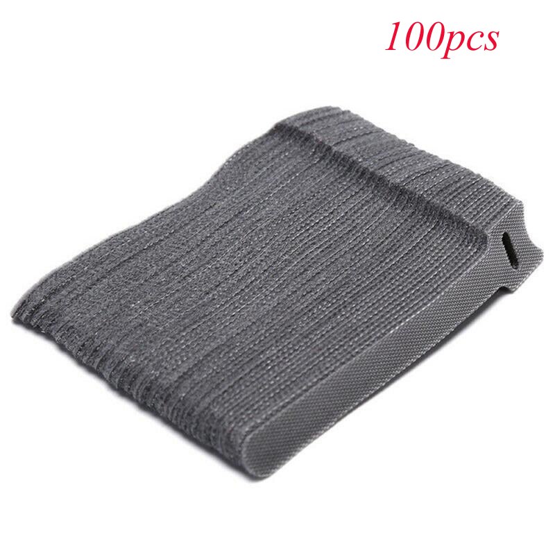 50 pièces/100 pièces sangles de câble attaches de câble réutilisable noir câble cordon Nylon sangle crochet boucle cravates bien rangé organisateur outil plusieurs couleur: 05 100pcs