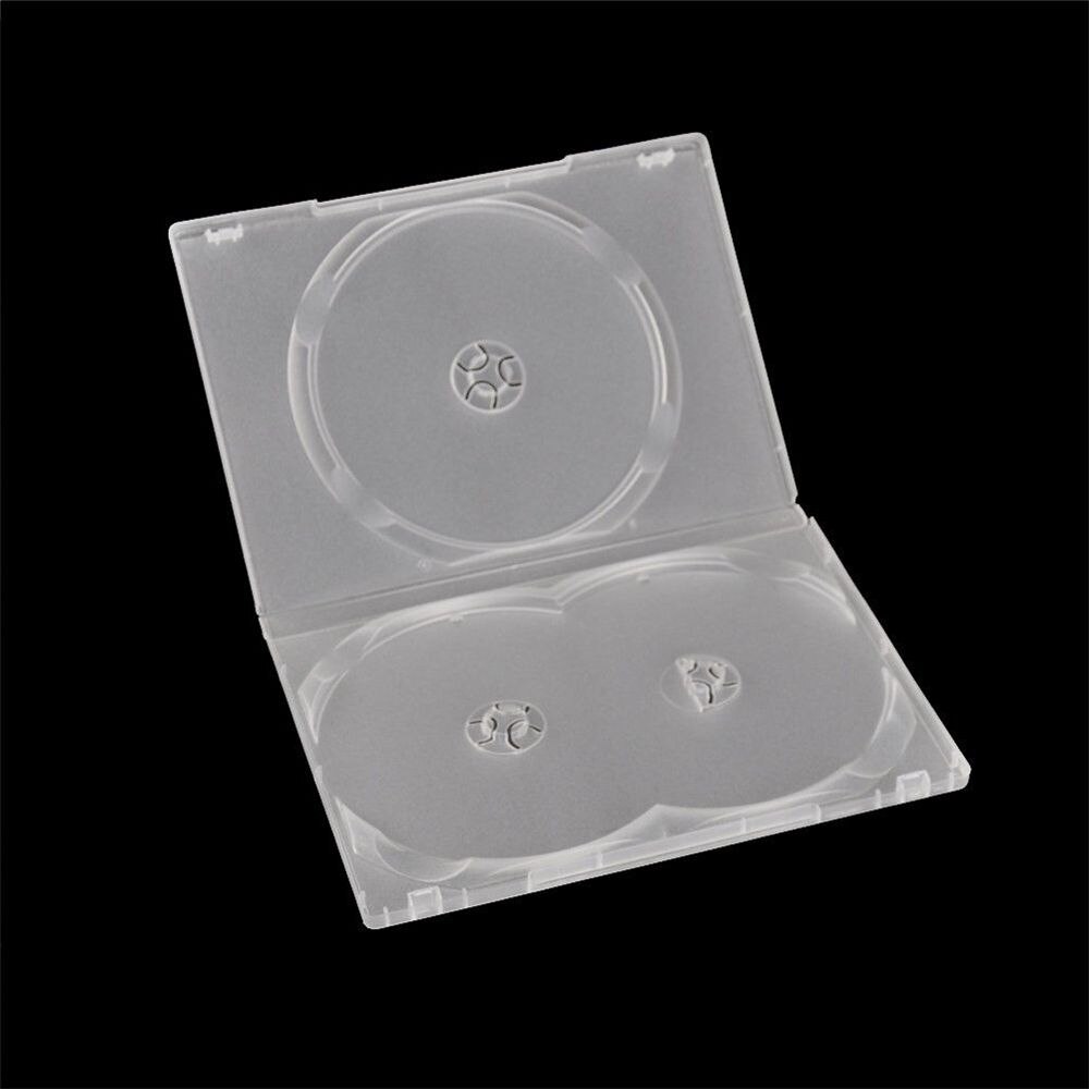 1PC Clear 3 Disc Holders DVD CD Case Movie Box Storage Holder Cover: Default Title