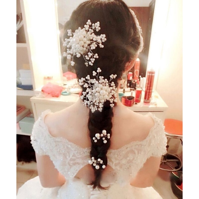 Wedding Hair Accessories Bridesmaid Bridal Hair Accessories Pearl Crystal Tiara Wedding Decoration hair jewelry Hairpins