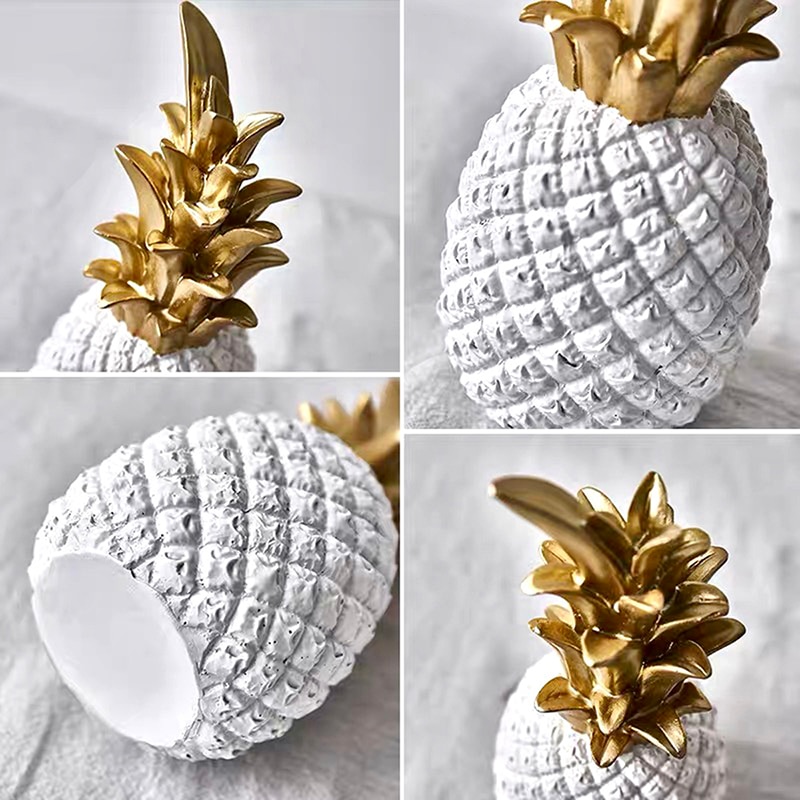 Ananas Ananas Decoratie Nordic Fruit Shape Golden Ananas Decoratie Hars Zwart Wit Home Slaapkamer Desktop Decor