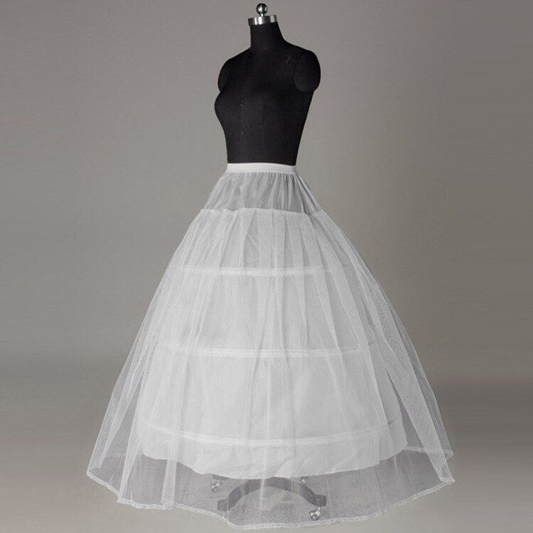 Enagua blanca barata para adultos, trajes de boda, 3 aros, 6 anillos, 4 anillos, accesorios de vestido de novia, ropa interior elástica: 3 Hoops