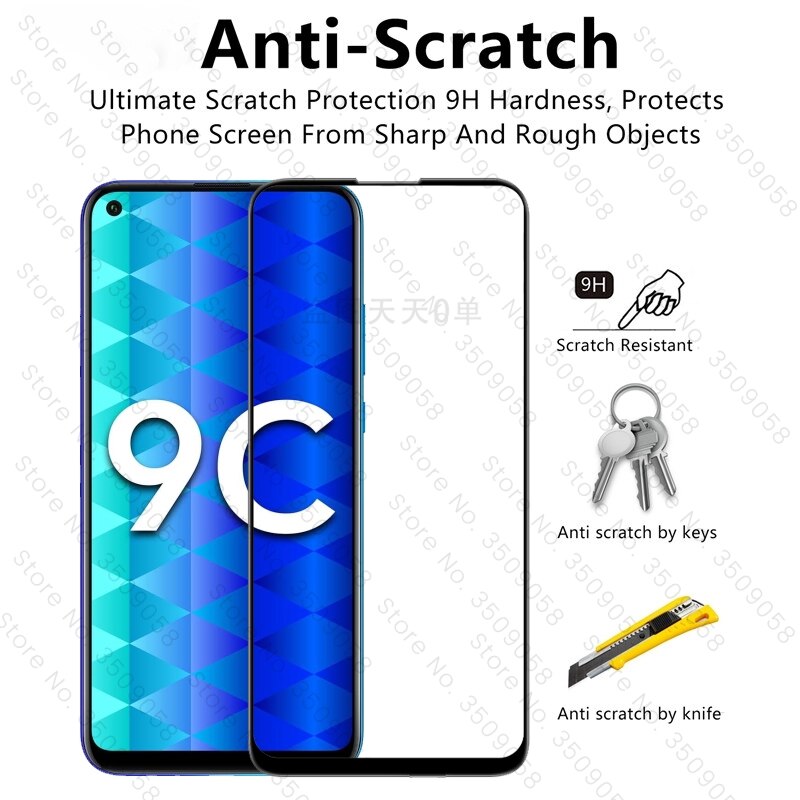 Чехол хонор 9a 9c 9 s di vetro 2-in-1 macchina fotografica di vetro di protezione per huawei honor 9a 9c 9 s honer 9 un c s honar a9 c9 s9 caso della copertura della pellicola