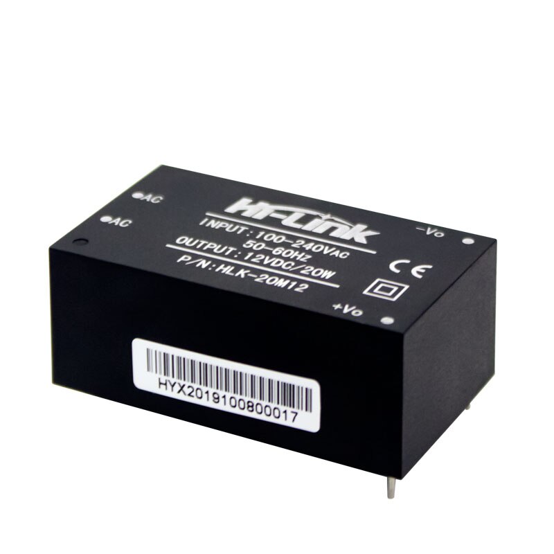 5 stk/parti hei-link hlk -20 m 12 220v 12v 20w ac dc kompakt isolert trinn ned strømforsyningsmodul
