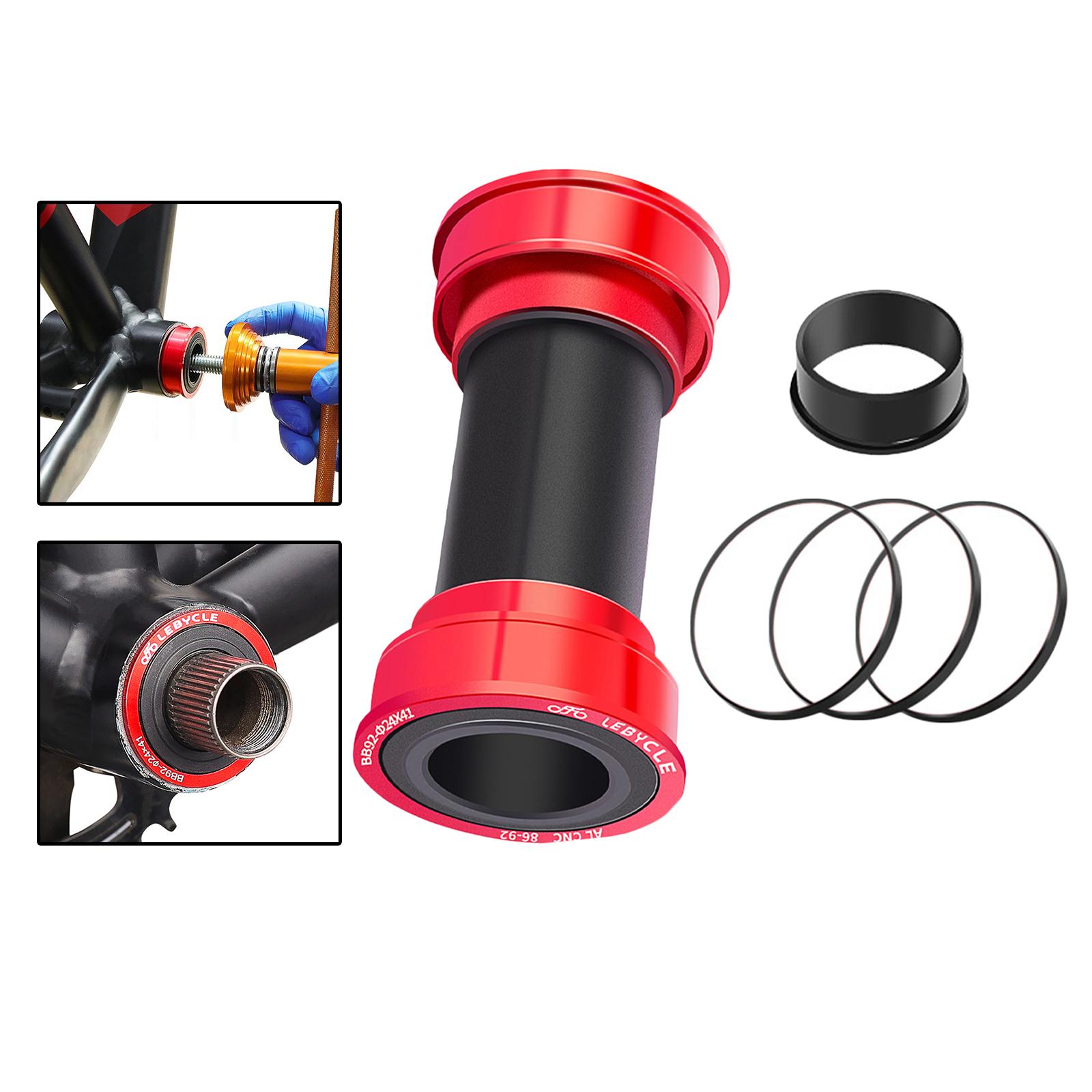Lightweight Bike Bottom Bracket MTB Mountain Bike BB Replacement High Strength Steel Bearing Bottom Brackets Repairing Parts: Red