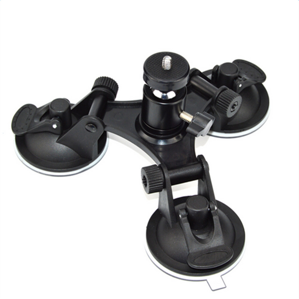 Bola giratoria cabeza montaje Triple tonto ventosa soporte para Gopro hero 5 4 3 + SJCAM SJ6000 Cámara de Acción